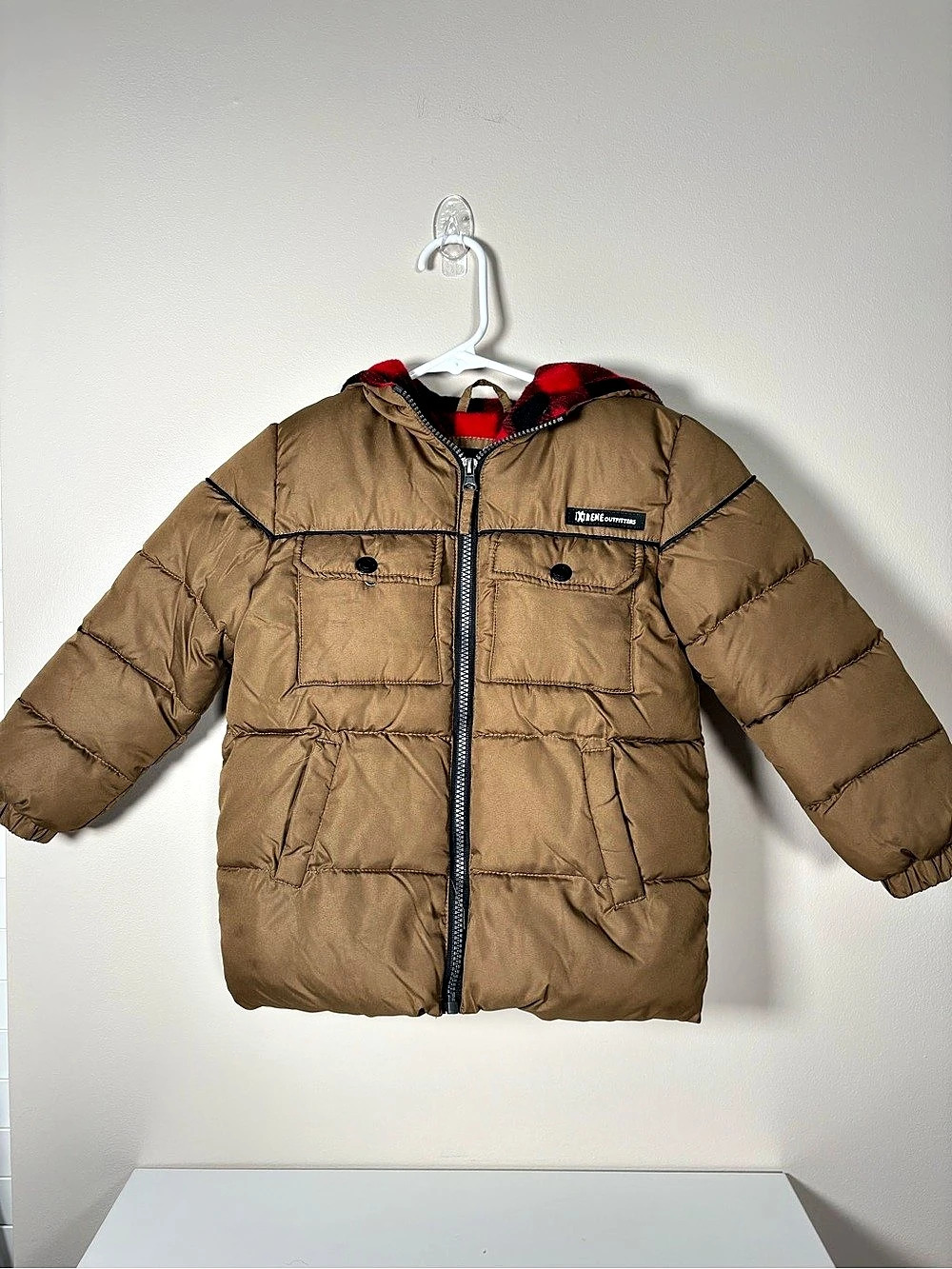 iXtreme Outfitters Kids Puffer Jacket Brown & Red Like New